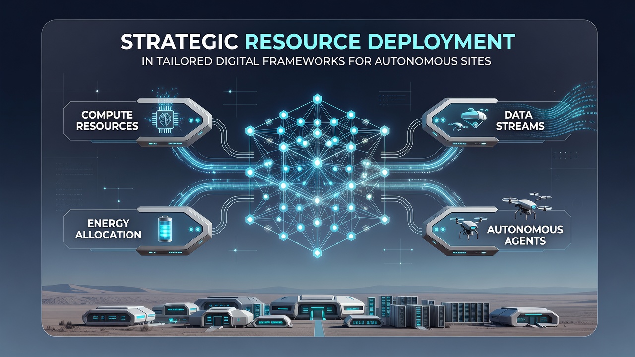 Detailed view of customized platform components for autonomous site management